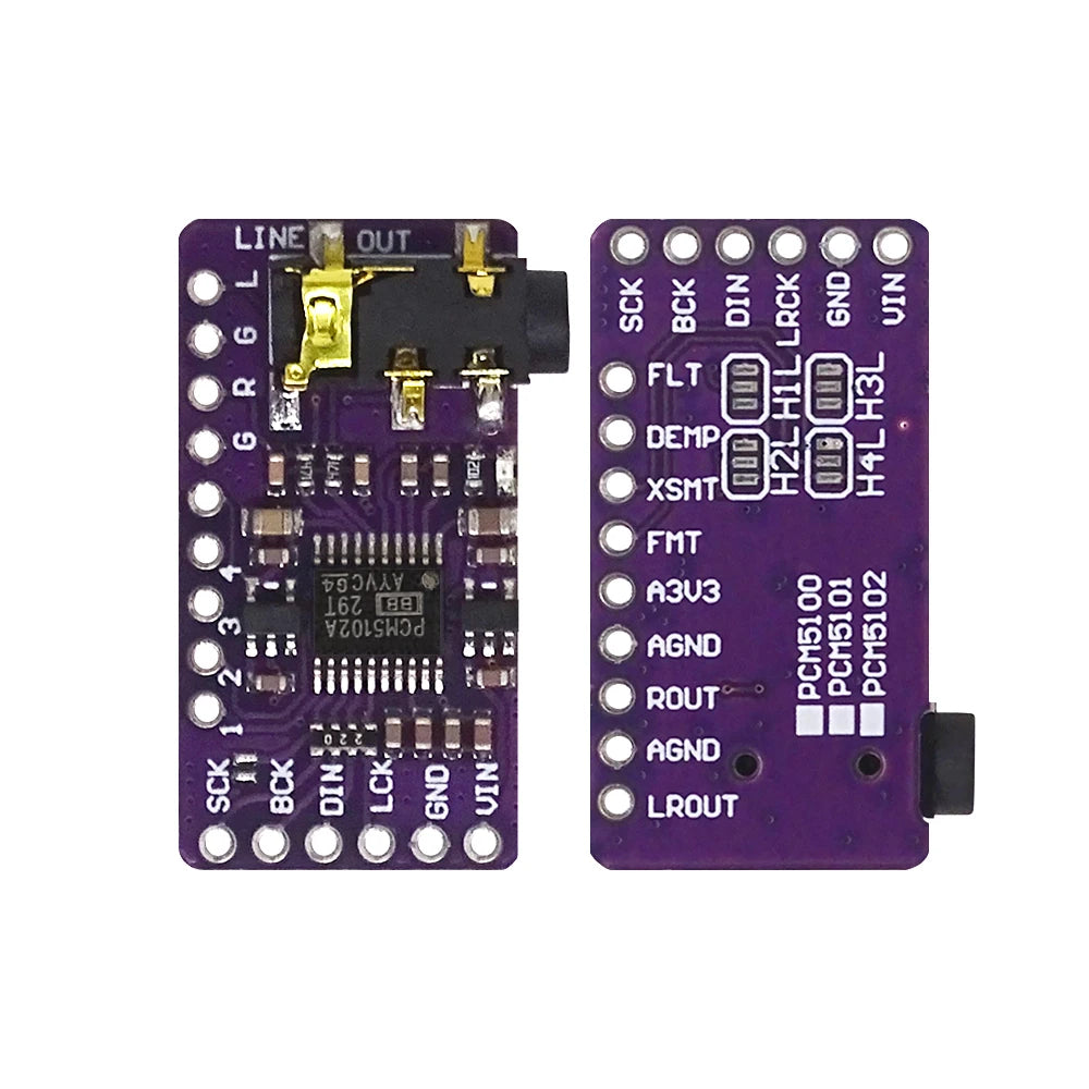 Interface I2S PCM5102A DAC Décodeur GY-PCM5102 Module Lecteur I2S pour Raspberry Pi Format pHAT Carte Audio Numérique PCM5102