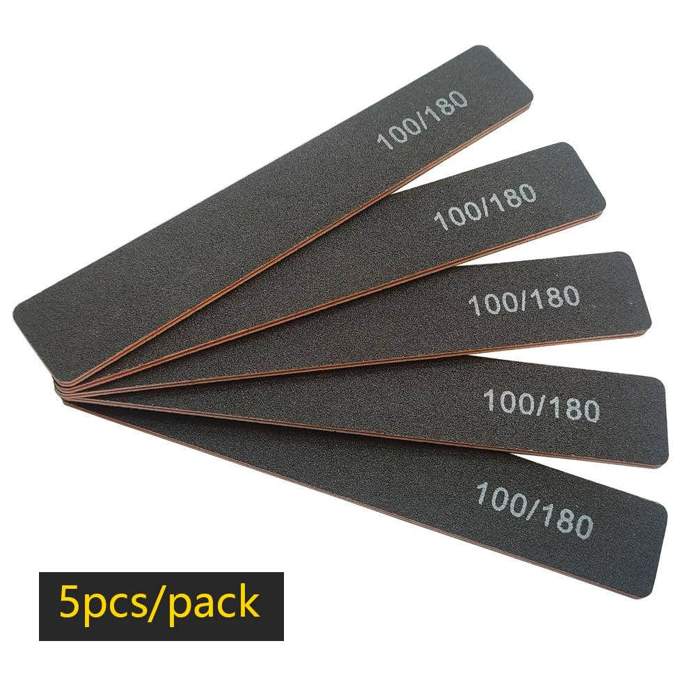 Nagelfeile Buffer 100/180 Körnung Halbmond Nagelfeilen Doppelseitiges Schmirgelpapier Nagel schleifen Gel Nagellack Maniküre-Werkzeug