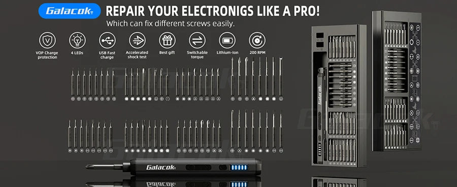 68 IN 1 Precision Electric Screwdriver Set 5 Levels Adjustable Comes Fill Light Professional Mobile Phone IPad Repair Tool - Shoppiline