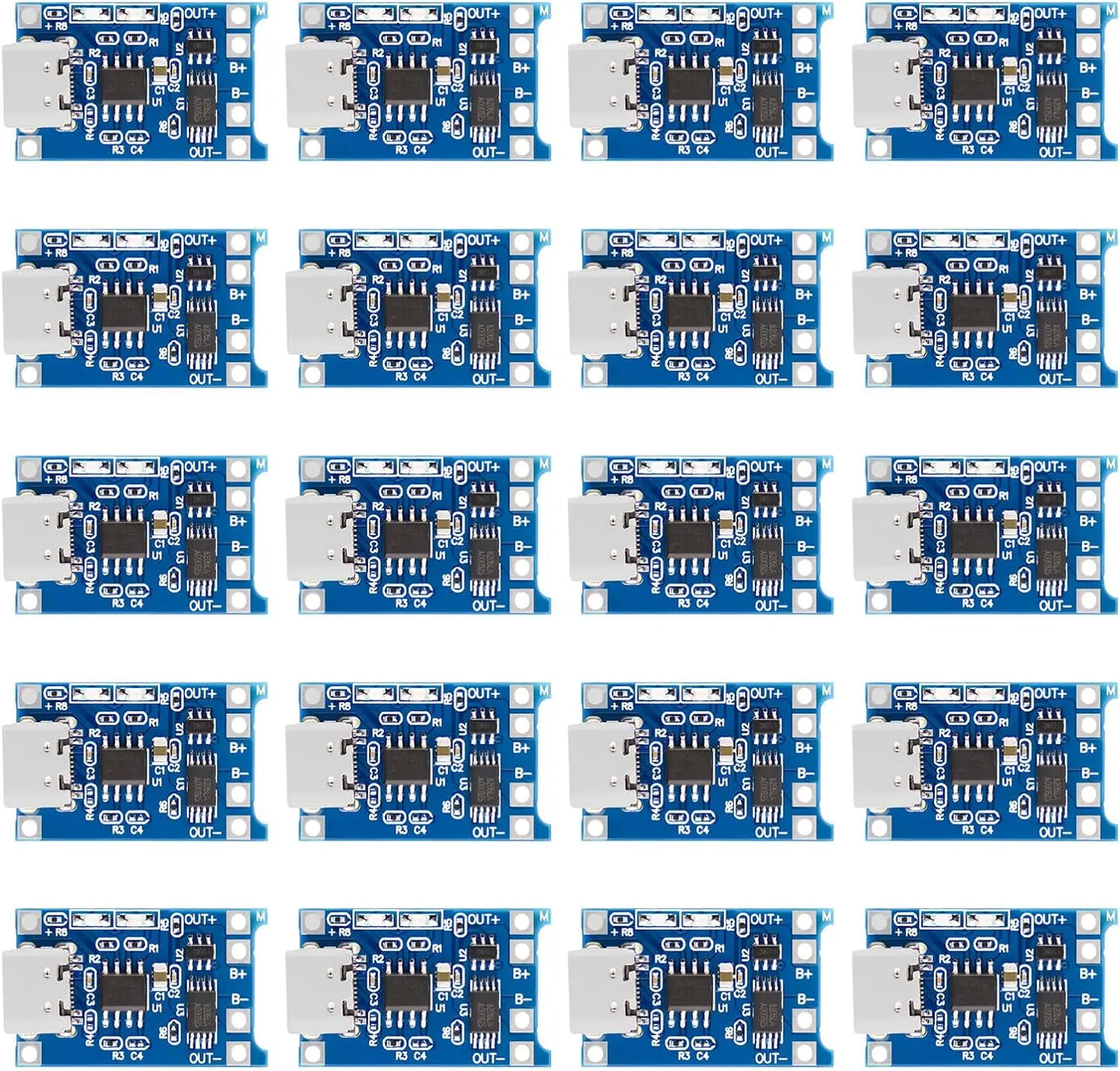 10 Stück 5V 1A 18650 Lithium-Akku-Ladeplatine PLR TP4056 Lithium-Lademodul Mini/Micro USB Typ C mit Schutz