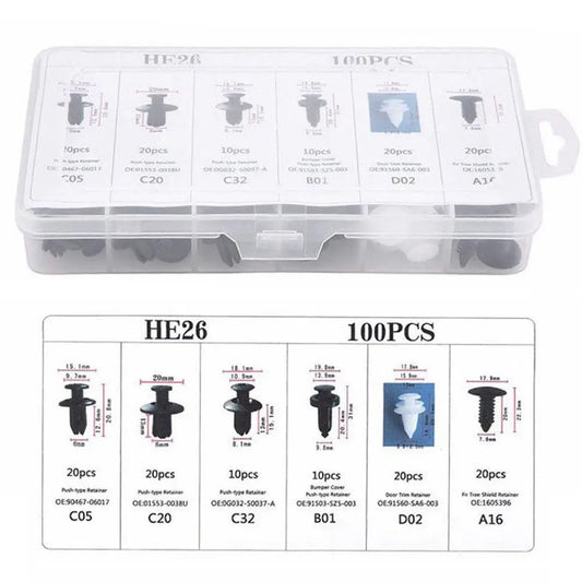 Auto Fastener Clip Mixed Car Body Push Retainer Pin Rivet Bumper Door Trim Panel Fastener Kit Car Clip 100/50 Box /Bag packaging