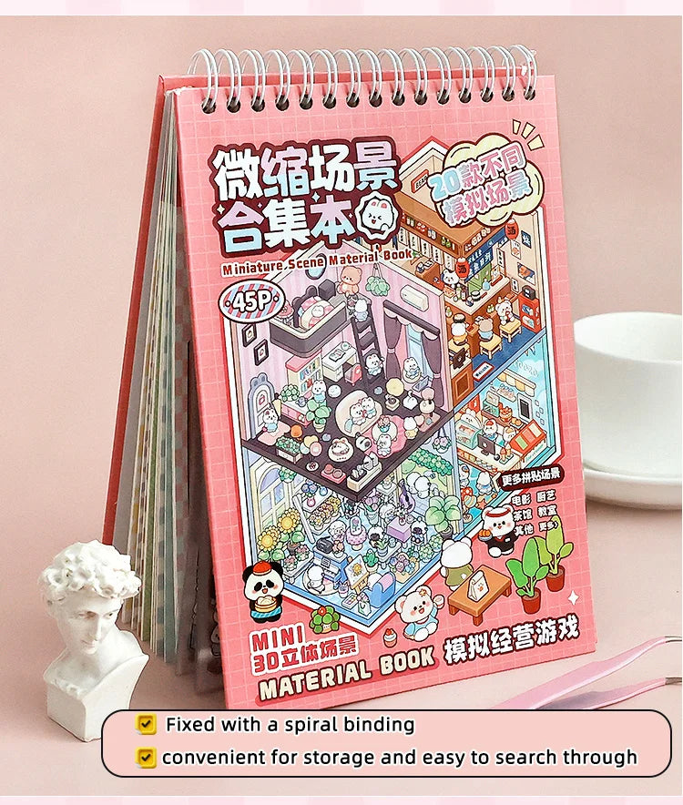 20Pcs 20in1 3D Cartoon Sticker Book | DIY Scenes Creative Gift for Kids, Portable Sticker Album for Birthday Christmas Crafts