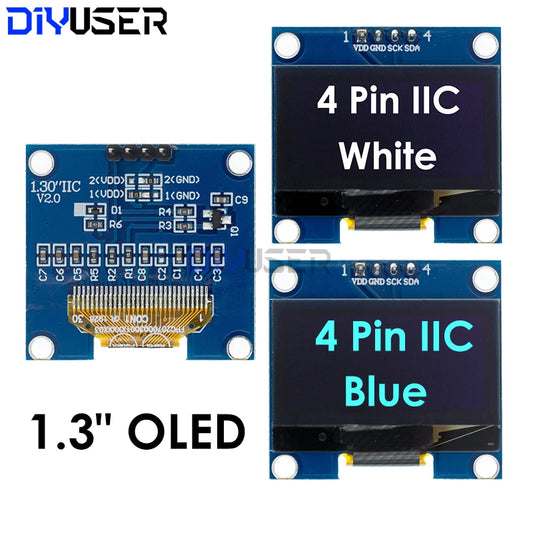 DIYUSER 1.3" IIC OLED Display Module White Blue Color Drive Chip SH1106 128X64 1.3 Inch LCD IIC I2C Communicate For Arduino
