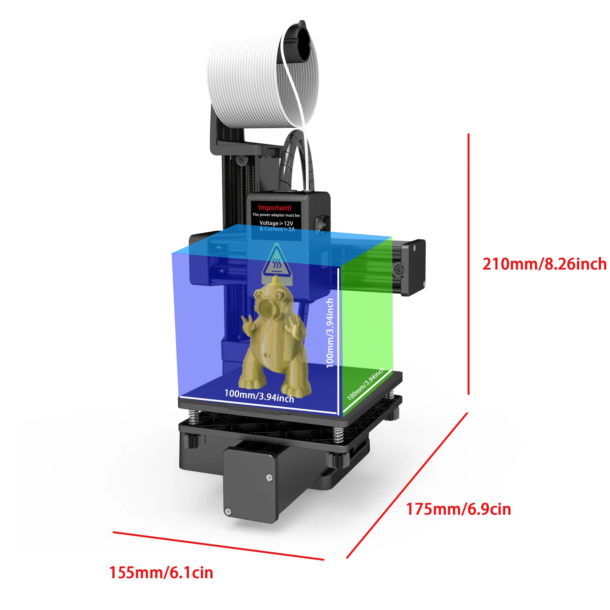 EasyThreed 3D Printer  Entry Level  Compatible with PLA TPU 1.75mm Filament  include Power Adaptor. - Shoppiline
