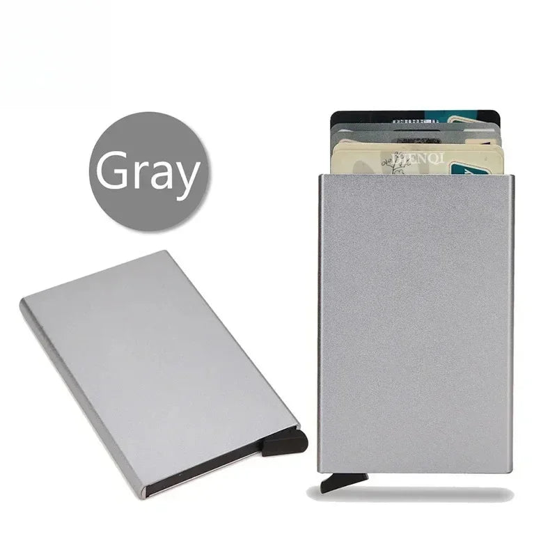 Small and Practical Pop Up Minimalist Smart Wallet Thin Slim RFID Credit Card Holder for Men Women Metal Purse Mini Wallets