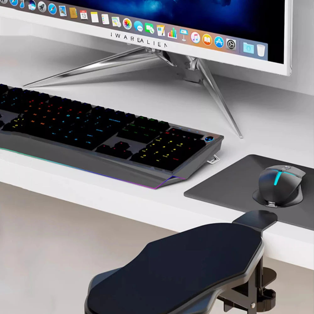 Computer Arm Rest For Desk Adjustable Ergonomic Wrist Rest Support For Keyboard Armrest Extender Rotating Mouse Pad Holder