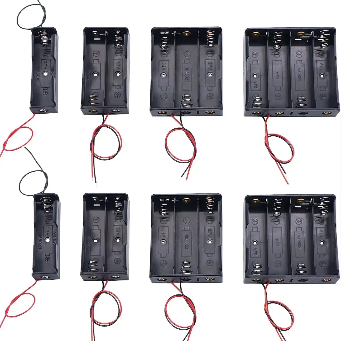 3pcs 18650 Battery Holder with Wire 3.7V,7.4V, 11.1V, 14.8V 18650 Battery Holder Box for Battery storage charging