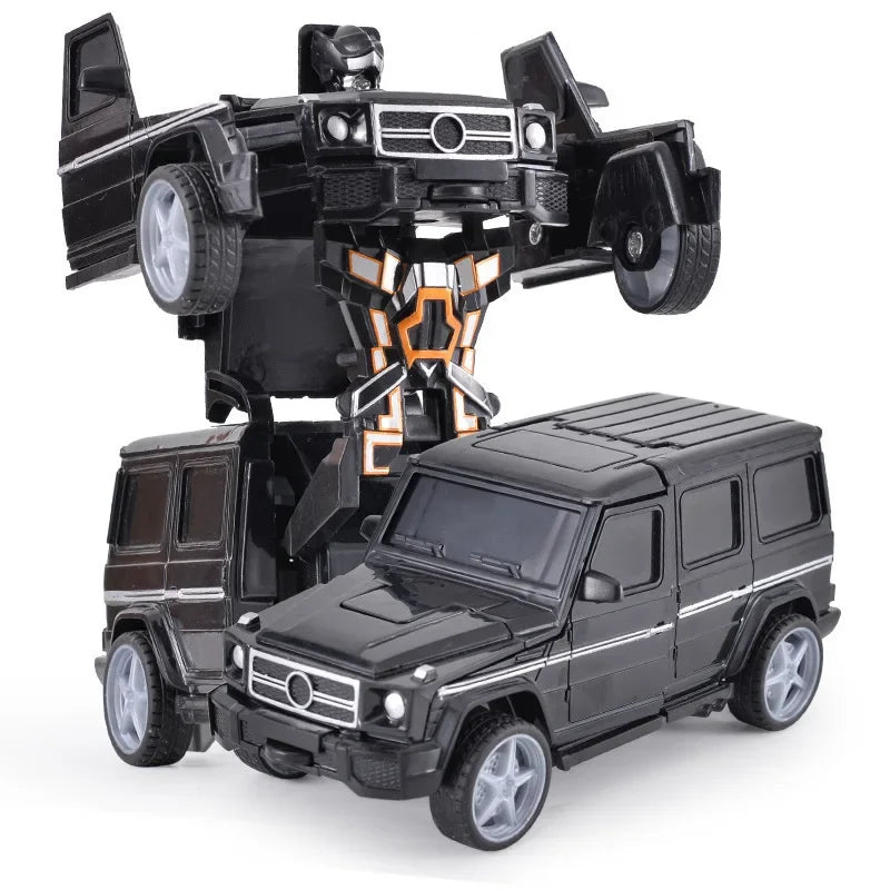 Verformbares Spielzeugauto, Trägheitsaufprall, Ein-Knopf-Verformung, Jungenpuzzle, Kollisionsverformung, Autobot-Roboter