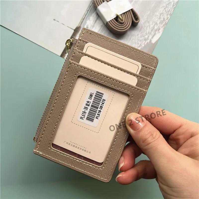 Desk Accessories Office PU Leather Card Holder Zipper Sleeves Photocard Large Capacity ID Card Holder Luxury Photocard Holder
