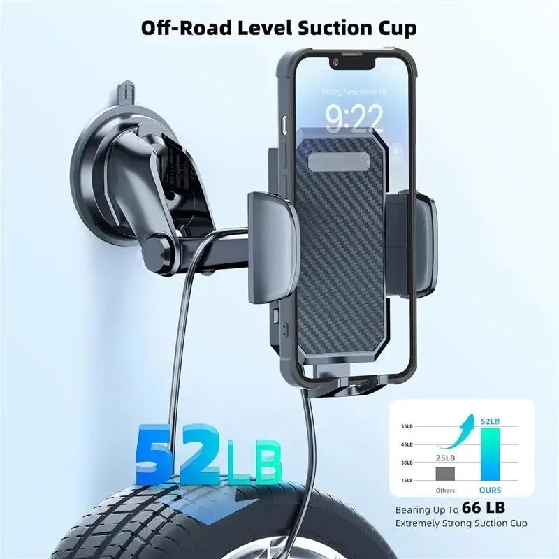 360° Rotatable Car Phone Holder Universal Windshield Suction Cup & Air Vent Mount Stand for Cellphone Stable Car Phone Bracket