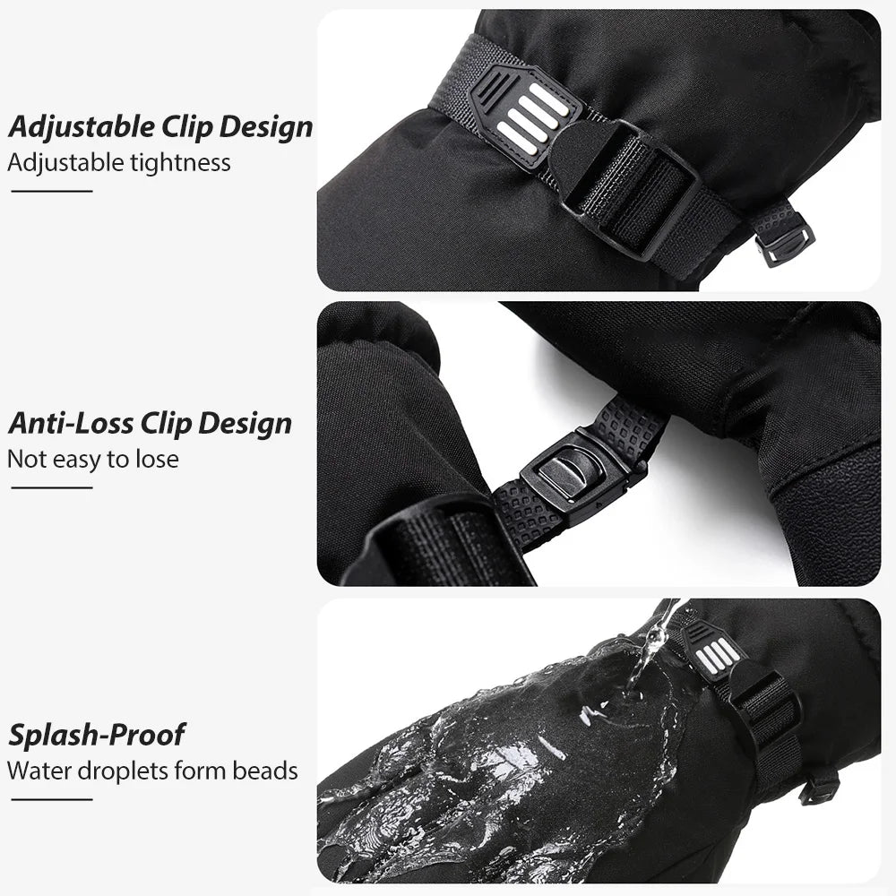 NEWBOLER Keep Warm Bicycle Gloves Full Finger Men Winter Autumn Windproof Cycling Glove Touch Screen MTB Road Bike Gloves