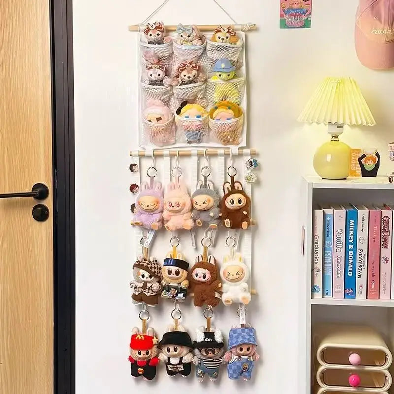 Pendant Storage Display Shelf Doll Wall for Doll Practical Plush Door Behind Clip Wardrobe Wall Hanging Storage Bag
