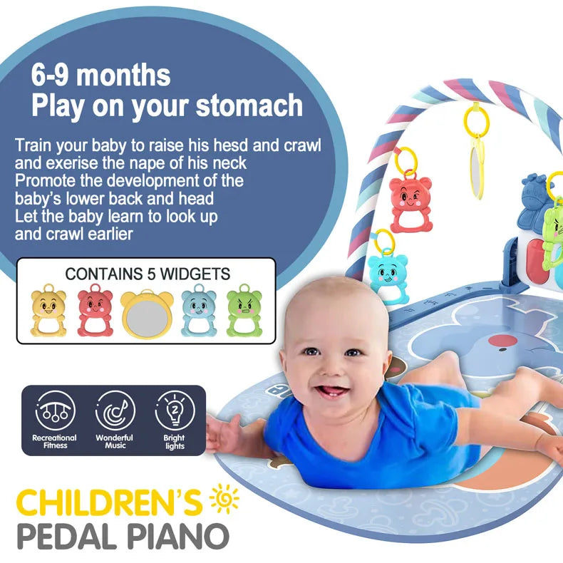 Baby Musik Spieldecke Krabbeldecke Neugeborenen Teppich Pedal Klaviertastatur Baby Fitness Rack Spielmatte Krabbelspielkissen Spielzeug Geschenk