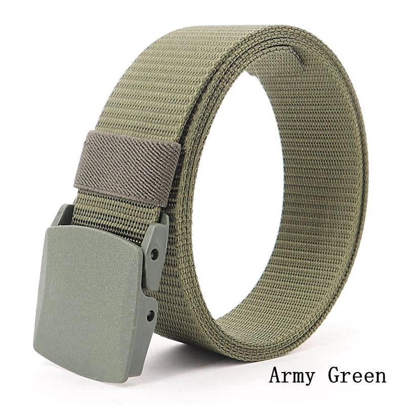 38mm Tactical Waist Belt Unisex Lightweight Weave Fabric with Plastic Buckle for Airport Security Men Women Camouflage Style