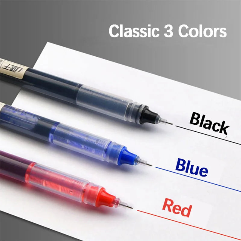 10Pcs High Quality Needle Type Gel Pens Straight Liquid Ballpoint Pen Kawaii Statio nery School Office Supplies Writing colours