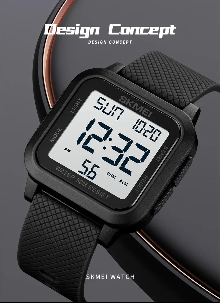 SKMEI 1894 Sport Electronic Watch for Men Shockproof Waterproof Countdown Mens Wristwatch Military Alarm Clock 1960 Reloj Hombre