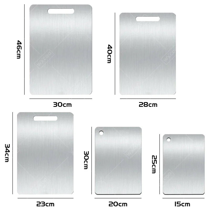 WXCOO Chopping Board Stainless Steel Double Sided Thickened Kneading Dough Board Kitchen Household Fruit Cutting Block