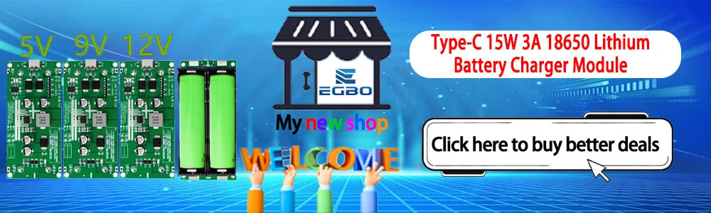 Type-C 15W 3A 18650 Lithium Battery Charger Module DC-DC Step Up Booster Fast Charge UPS Power Supply / Converter 5V 9V 12V