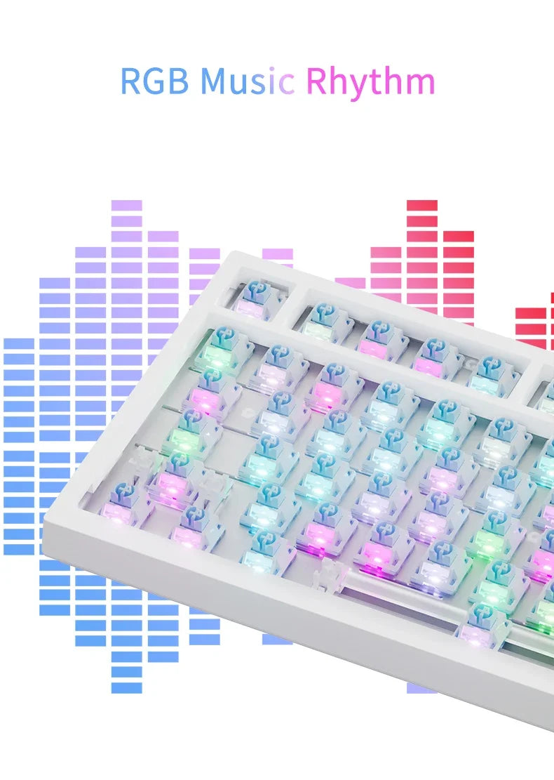 AJAZZ AK820/AK820 Pro Mechanical Gaming Keyboard Tri-Mode Bluetooth 5.1 Wireless Wired Knob Hot Swap Gasket Custom Keyboard
