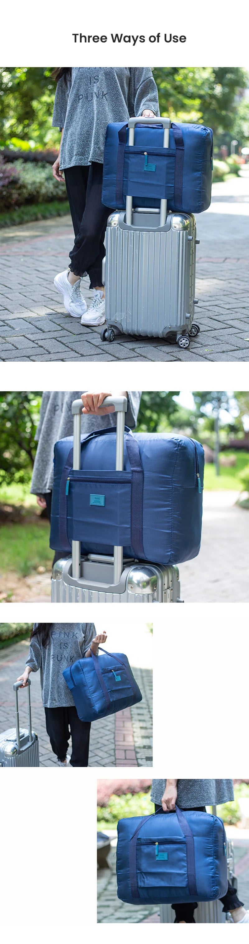 Travel Duffel Bag Lightweight Foldable Unisex Tote Carry On Luggage Weekender Overnight Stays Suitcase Organiser 20L Large Bags