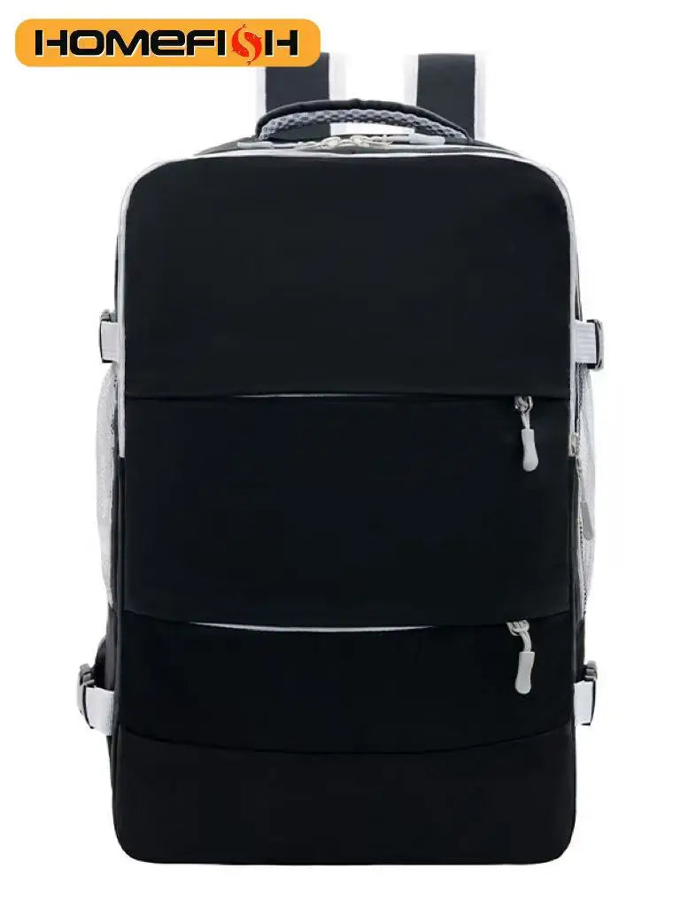 HOMEFISH Casual Anti-Theft Travel Backpack, Waterproof Large Capacity Backpack with USB Charging Port and Luggage Strap