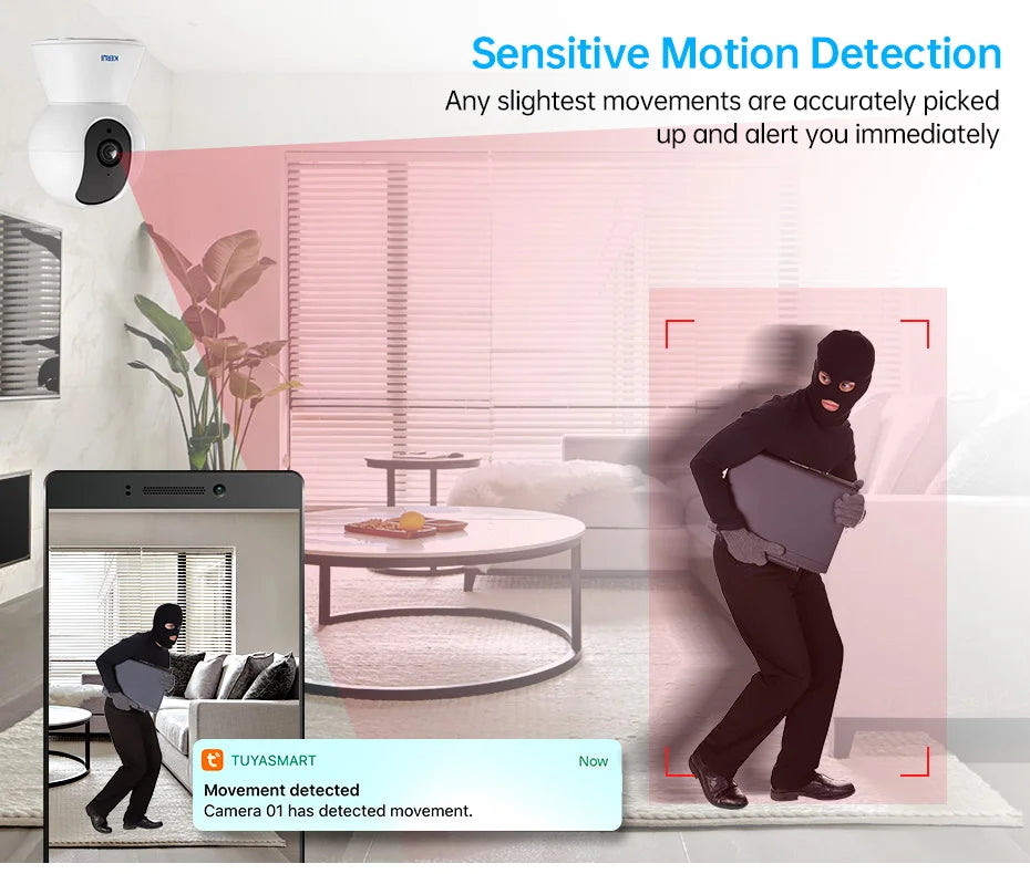 KERUI 5MP 4K WiFi IP Camera Works With Tuya Indoor Wireless Smart Home Security Human Detect Surveillance Camera Auto Tracking - Shoppiline