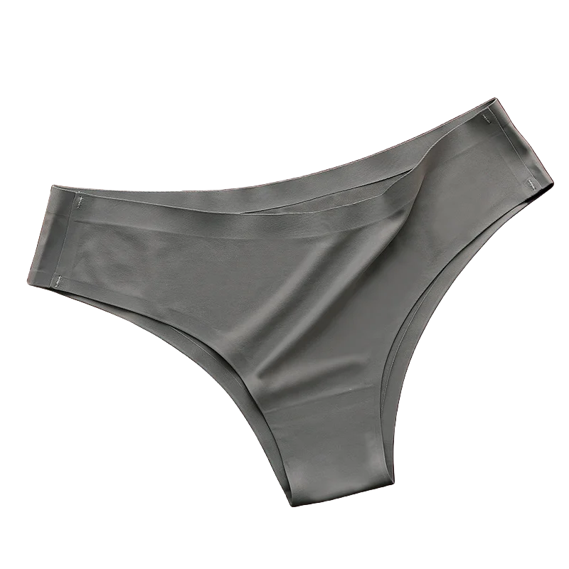 4PCS/Set Seamless Brazilian Panties Women's Sexy Lingerie Cool Ice Silk Low Waist Briefs Soft Solid Ultra-thin Bikini Underwear