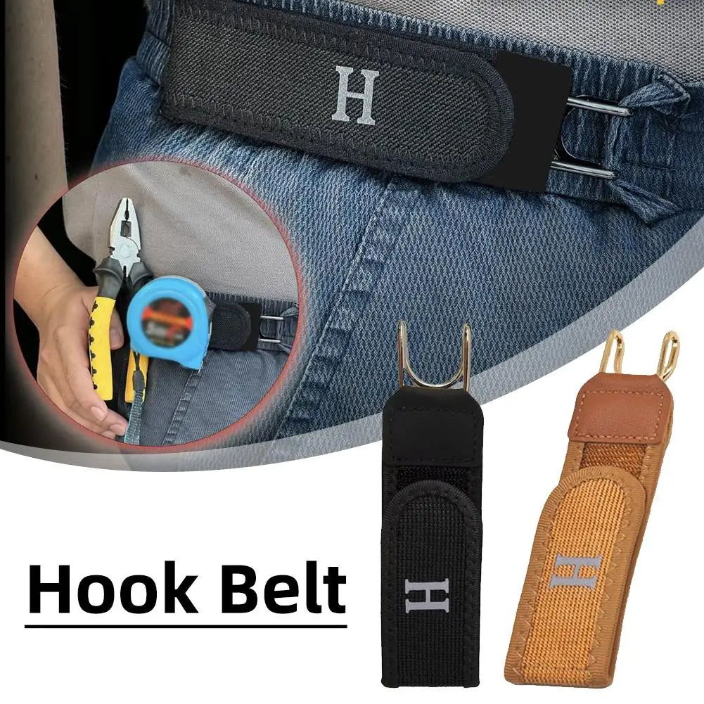 New Unisex Buckleless Belt Hook Adjustable Comfortable Elastic Velcro Waist Belt For Outdoor Work Daily Carry 1/2/4/8/20pcs