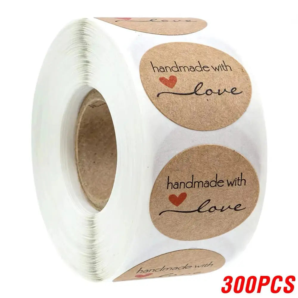 500 Pcs Baking Kraft Paper Heart Shape Labels for Packaging, Envelope Seals, Small Business, Wedding, Birthday, Party Gift Wrap