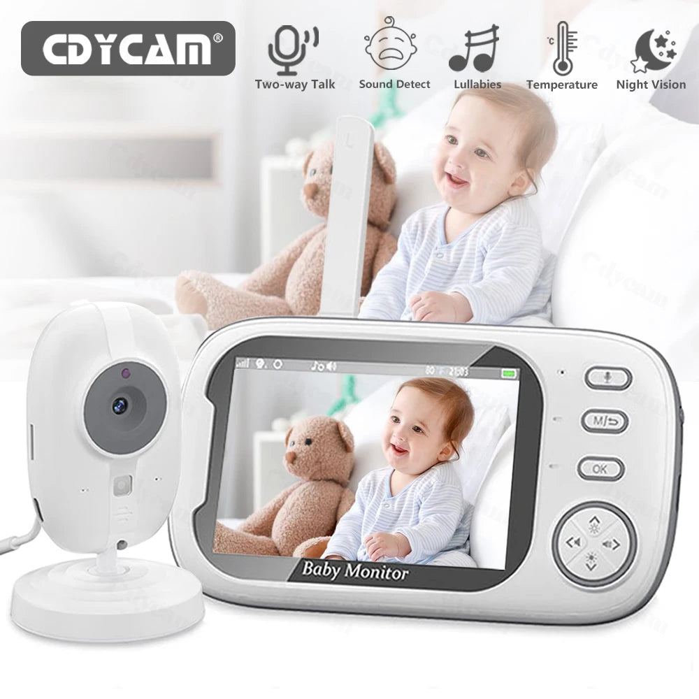 Cdycam New 3.5 inch Wireless Video Baby Monitor Night Vision Temperature Monitoring 2 Way Audio Talk Baby Nanny Security Camera - Shoppiline