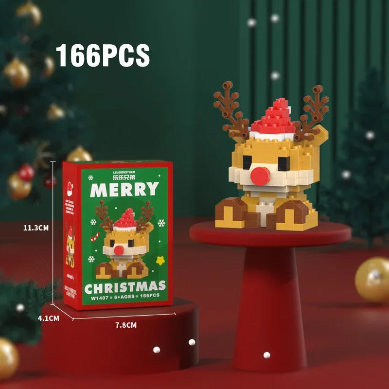 DIY Christmas Santa Claus Building Blocks Set Christmas Themed Brick Ornaments Mini Block Figures Christmas Birthday Gifts