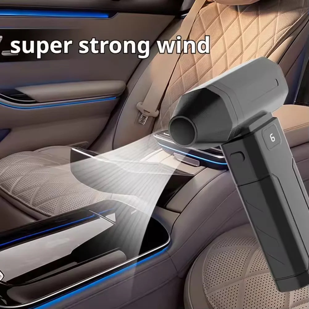 130000RPM High Speed Turbo Jet Fan Rechargeable Electric Air Duster Compressed Air Blower Screen Display for Dust Snow Cleaning