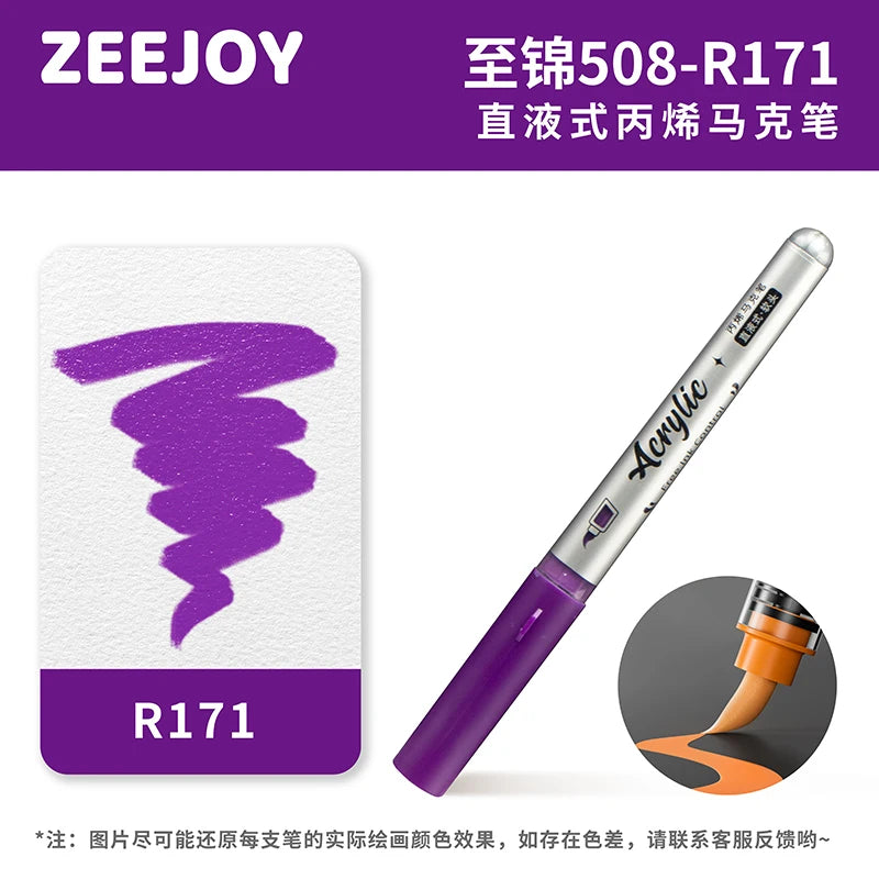 ZEEJOY 120/12/1 Colors Direct Liquid Acrylic Marker Pens Waterproof Pen Soft Brush Nib for Manga School Art Supplies Stationery