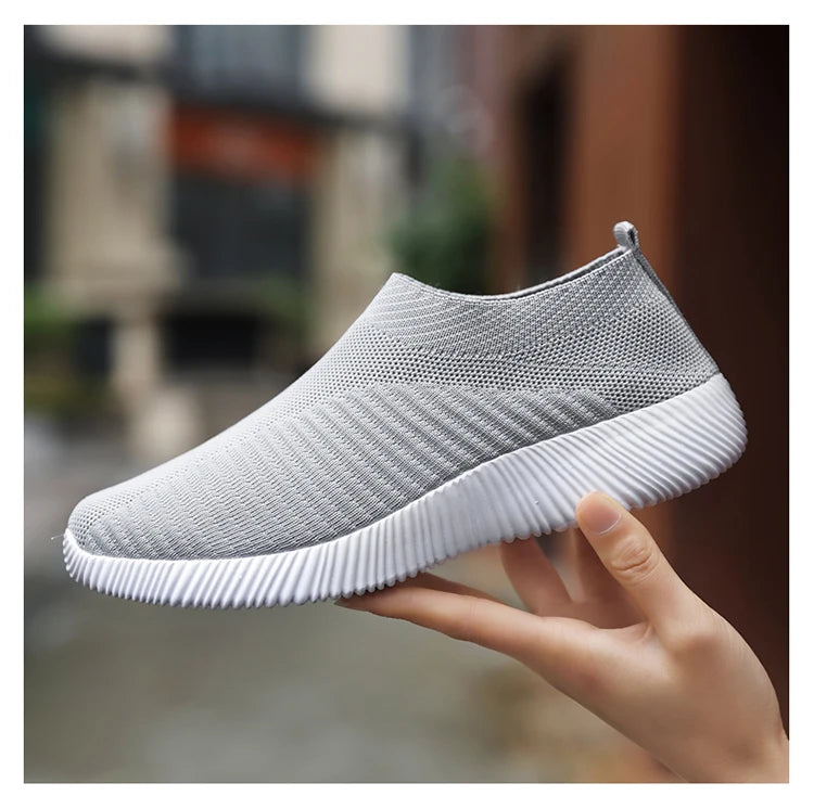Women Vulcanized Shoes High Quality Women Sneakers Slip On Flats Shoes Women Loafers Plus Size 43 Walking Flat
