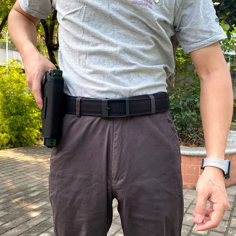 1pc Men's Belt Outdoor Multi Function Alloy Buckle Tactical Belt Canvas For Nylon Belt Training Quick Hanging Belts Neutral Belt