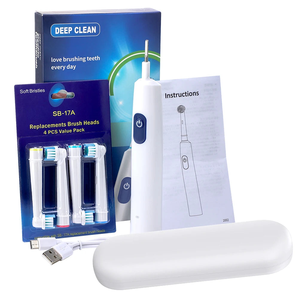 Intelligent Rotating Electric Toothbrush Rechargeable Rotary Brush Compatible with Oral B Replacement Electric Brush Heads