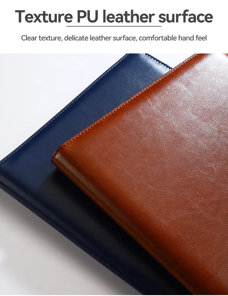 1Pc Texture PU Leather Multi-Functional Folder A4 Clip Pen Holder Card Slots - Business Office Meeting Organizer for Bank/Sales - Shoppiline