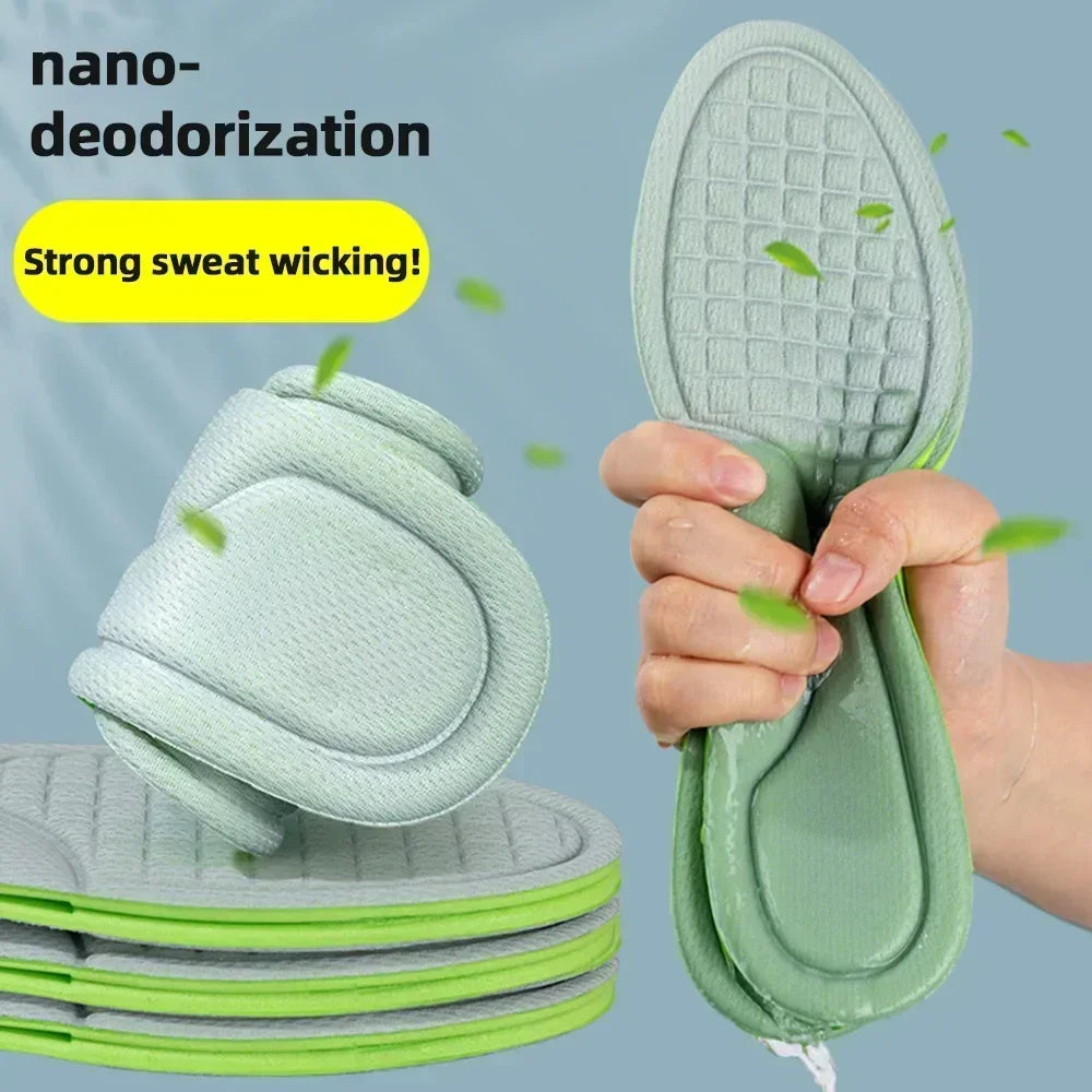 Unisex Soft Memory Foam Orthopedic Insoles Deodorizing Insole for Shoes Sports Absorbs Sweat Soft Antibacterial Shoe Accessories