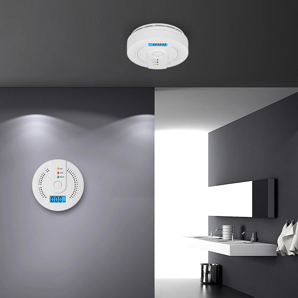 Digital Carbon Monoxide Detector Sound Warning Battery Powered CO Gas Monitor Alarm Detector Portable CO Detector Home Use