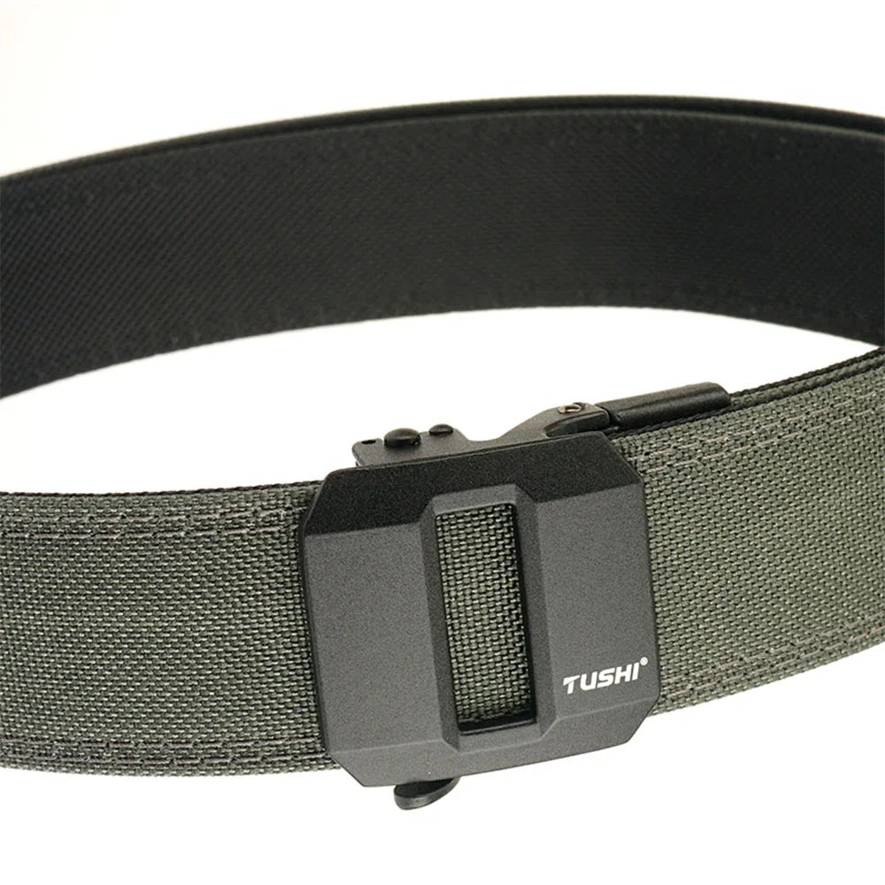 TUSHI Belt Hard Tactical Belt for Men Metal Automatic Buckle IPSC Gun Belt 1100D Nylon Military Belt Outdoor Sports Girdle Male