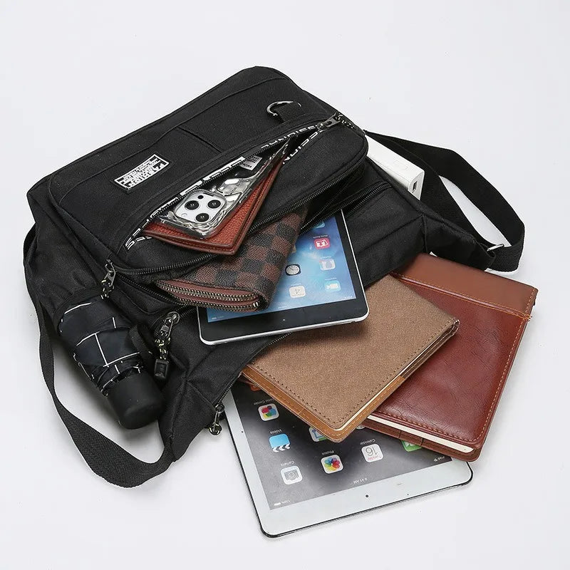 Design Oxford Shoulder Bag Large Capacity Men's Casual Multi-layer Pocket Fashion Single Shoulder Crossbody Luxury Messenger Bag
