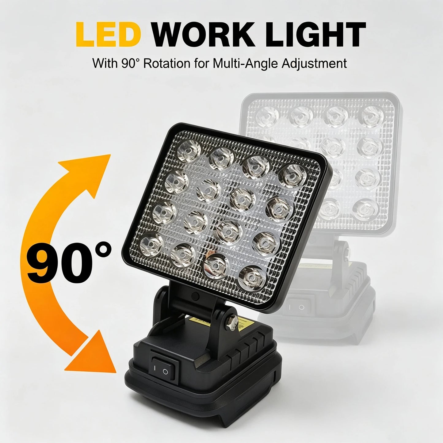 4/8 Inch Portable LED Spotlight Cordless Handheld Light Compatible with for Dewalt 18 V Battery for Outdoor Work Fishing