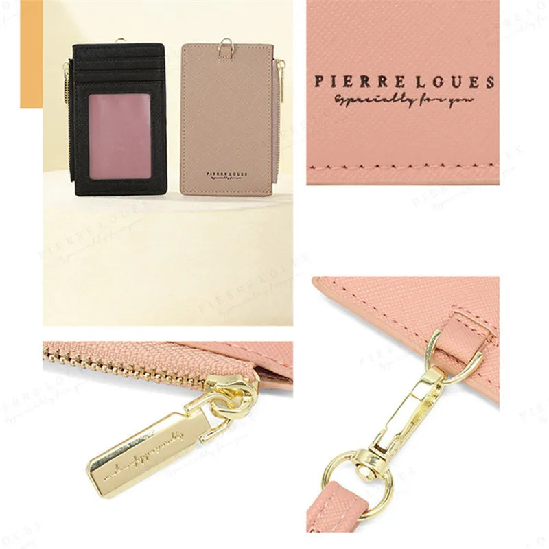 Desk Accessories Office PU Leather Card Holder Zipper Sleeves Photocard Large Capacity ID Card Holder Luxury Photocard Holder