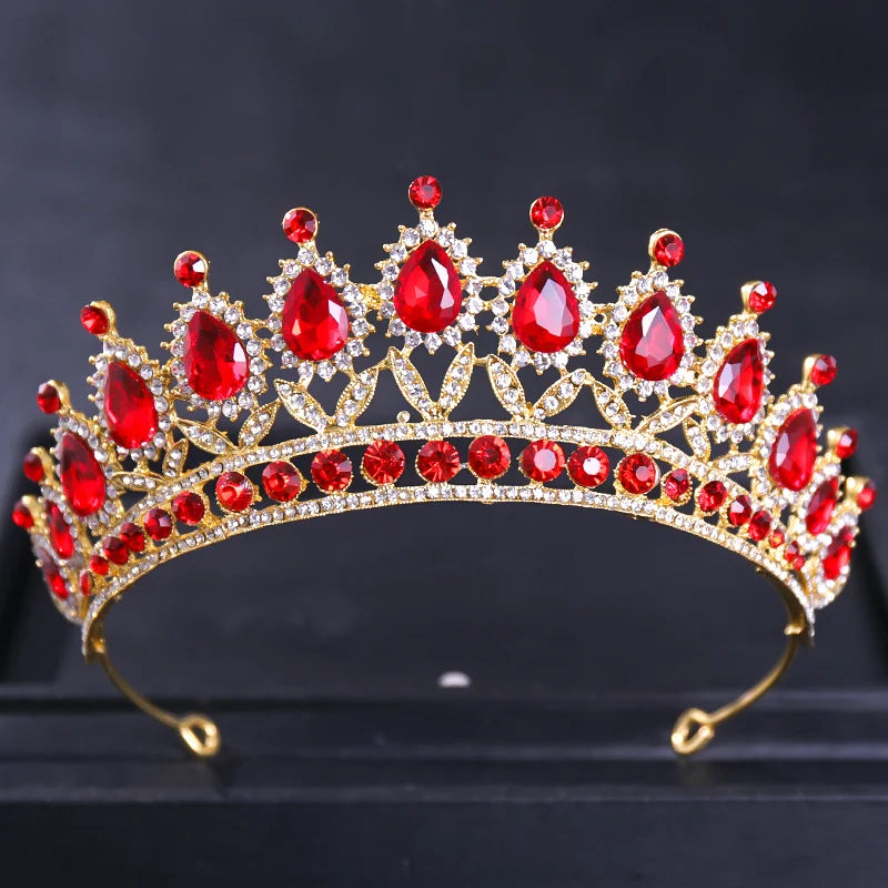 Baroque Vintage Crystal Tiaras And Crowns Rhinestone Queen Pageant Prom Diadem Crown Bridal Wedding Hair Accessories Jewelry