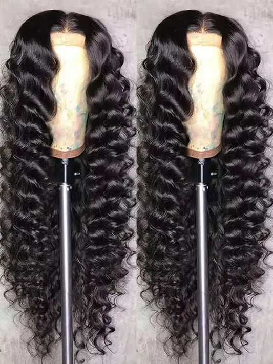 40 42 Inch HD Loose Deep Wave 13x6 Lace Front Human Hair Wigs Brazilian Curly Water Wavy 13x4 Lace Frontal Wigs For Women 250%