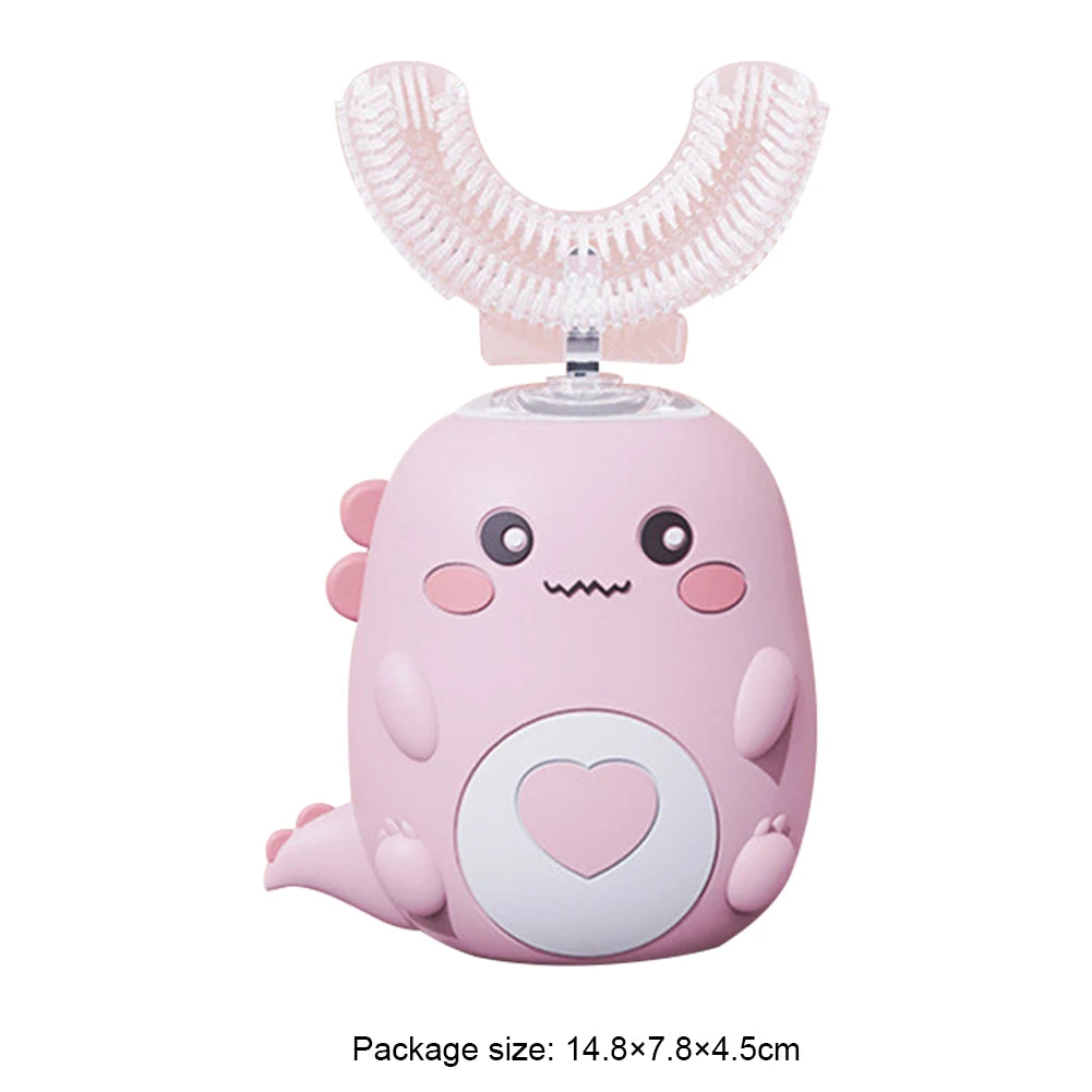 Children U-shaped Electric Toothbrush 360 Degrees Smart Cartoon Kids silicone Toothbrush Automatic Rechargeable Sonic Toothbrush