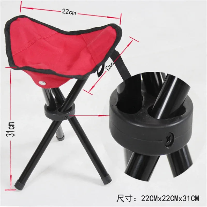 Portable Outdoor Folding Three-Legged Stool for Camping & Fishing