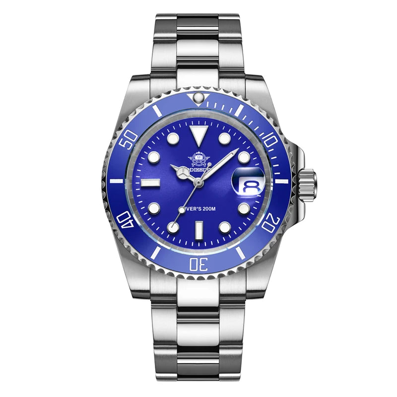 ADDIESDIVE Stainless Steel Watch Men's European and American Business Leisure Quartz Watch Waterproof Outdoor Sports Watch