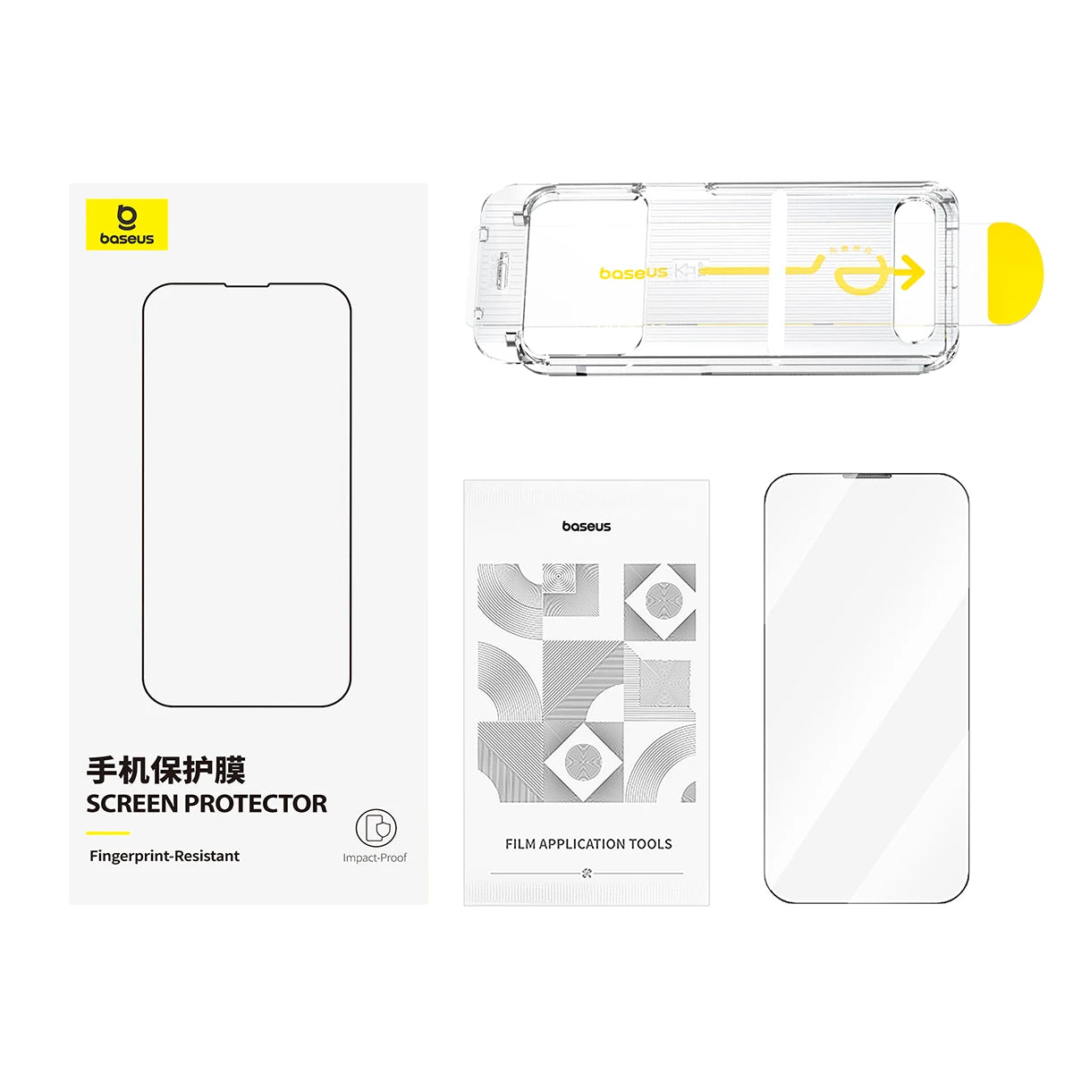 Baseus Tempered Glass for iPhone 17 16 15 14 13 12 Pro Max Screen Protector HD With Cleaning Kit Anti Peeping Dust-proof Glass - Shoppiline