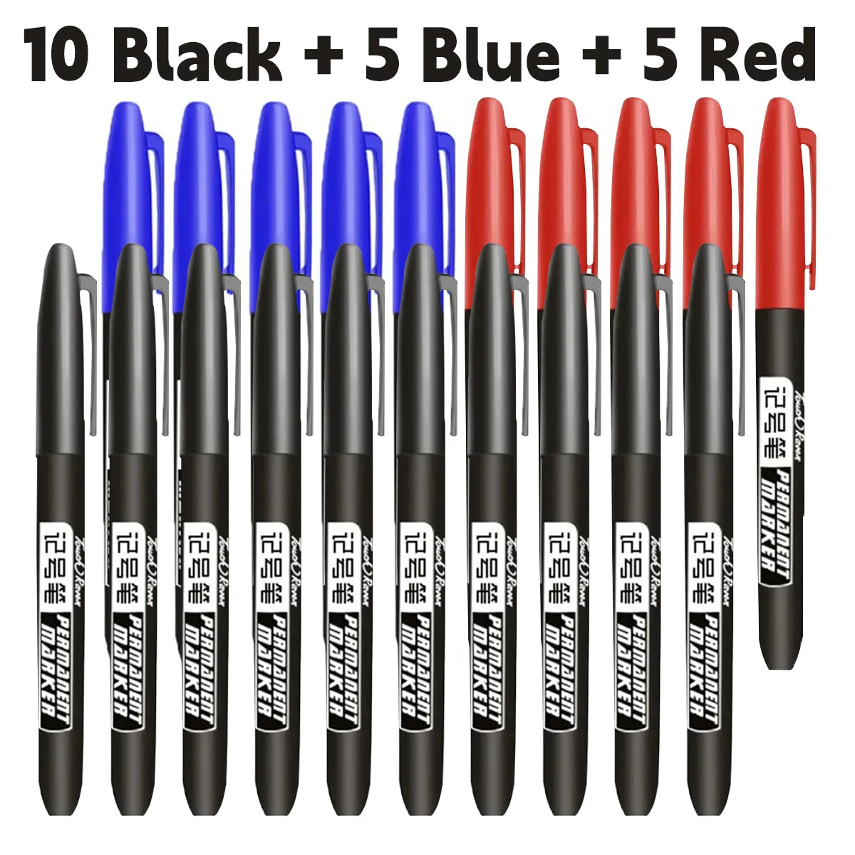 6 PCS Permanent Marker Pen Manga Drawing Markers Black Blue Red Waterproof Ink Sketch Pens Stationery Art School Supplies - Shoppiline